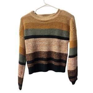 Earth Toned Striped Sweater M Full Circle Trends
